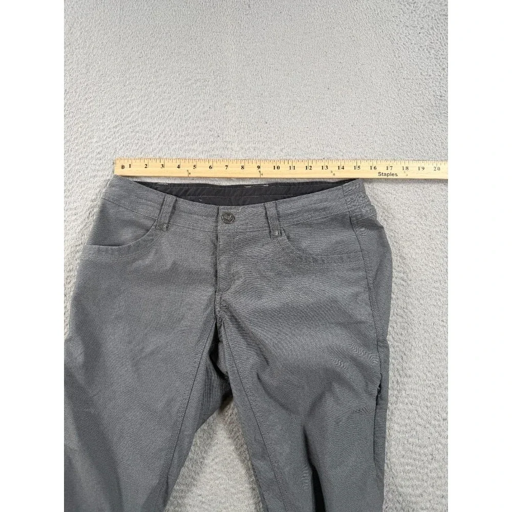 Kuhl Trekr Pants Womens 8 Gray Logo Nylon Mid Rise Straight Leg Hiking Camping